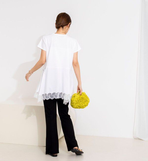 NOLLEY'S「【WEB限定】ウォッシャブルヘムレースカットソー」|Tシャツ・カットソー|