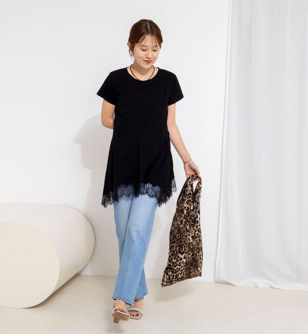 NOLLEY'S「【WEB限定】ウォッシャブルヘムレースカットソー」|Tシャツ・カットソー|