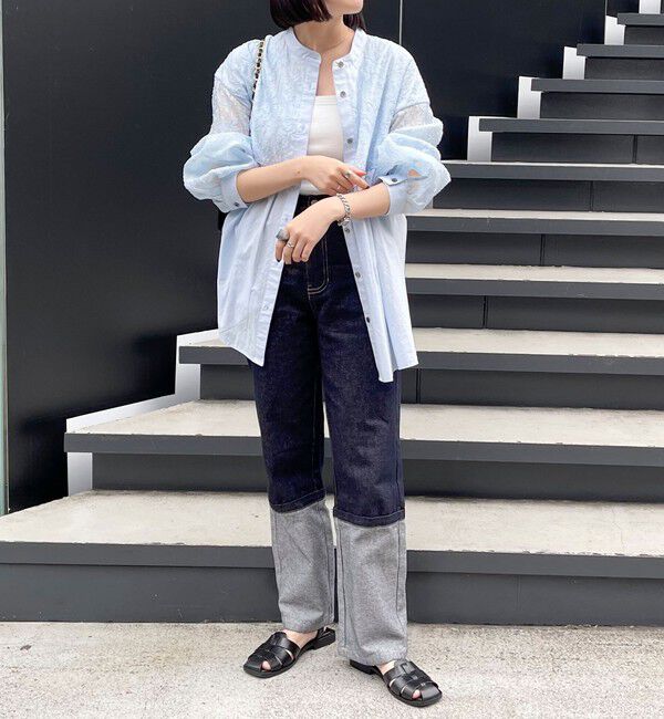 fredy emue「ロングロールアップデニムパンツ」|デニム|