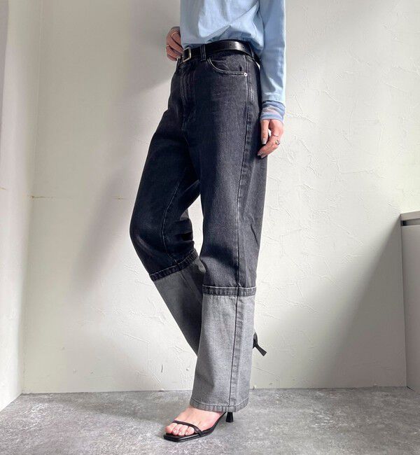 fredy emue「ロングロールアップデニムパンツ」|デニム|