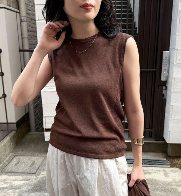 fredy emue「リネン混ノースリーブニットプルオーバー」|タンクトップ|