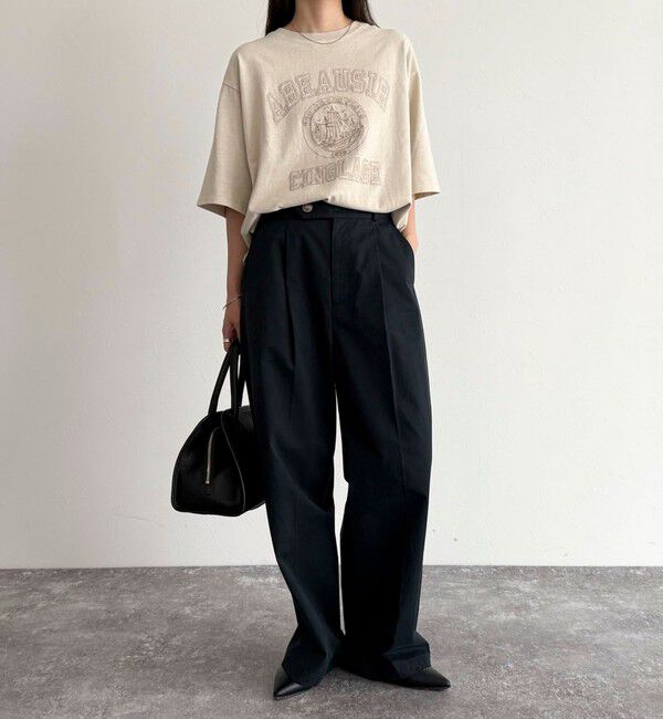 fredy emue「ピグメント刺繍クロップドTシャツ」|Tシャツ・カットソー|