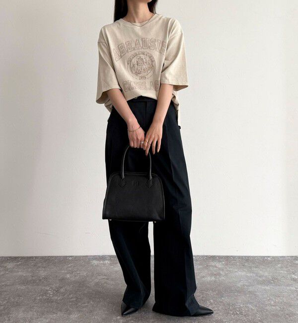 fredy emue「ピグメント刺繍クロップドTシャツ」|Tシャツ・カットソー|