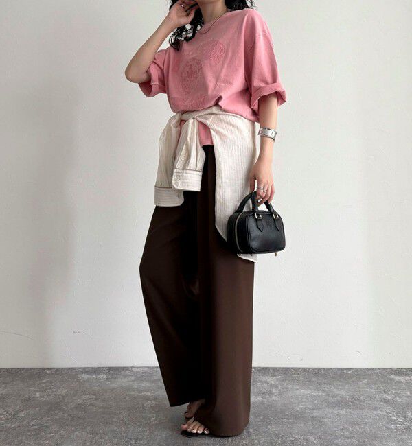 fredy emue「ピグメント刺繍クロップドTシャツ」|Tシャツ・カットソー|