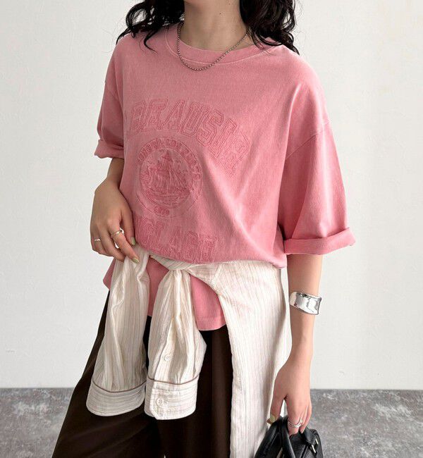 fredy emue「ピグメント刺繍クロップドTシャツ」|Tシャツ・カットソー|