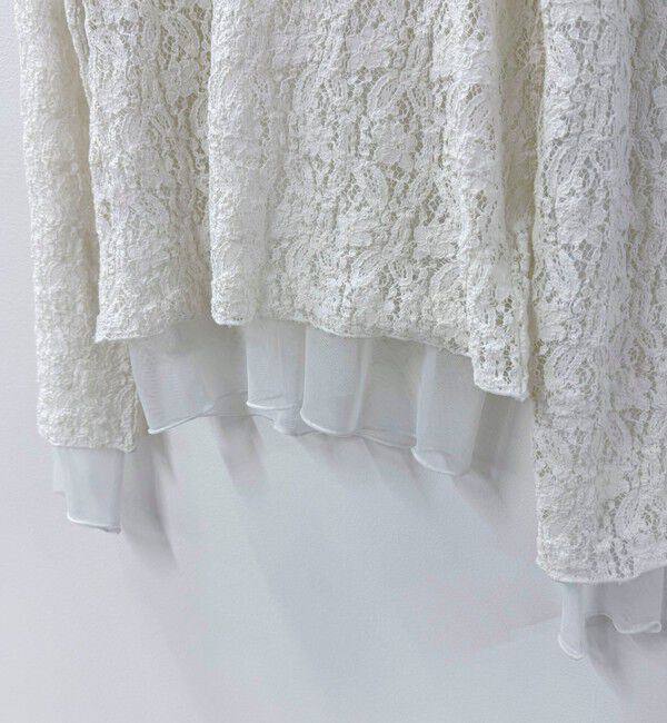 fredy emue「チュールレイヤードレースロンTシャツ」|Tシャツ・カットソー|