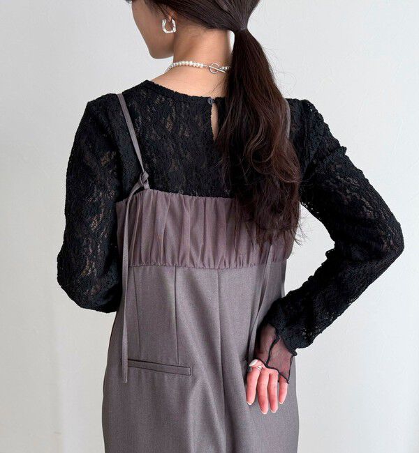 fredy emue「チュールレイヤードレースロンTシャツ」|Tシャツ・カットソー|