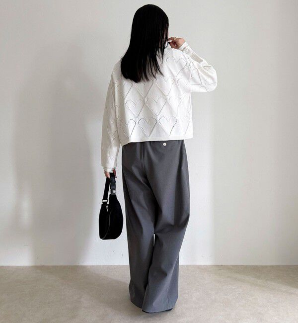 fredy emue「LINEN混ハート透かし柄ニット」|ニット・セーター|