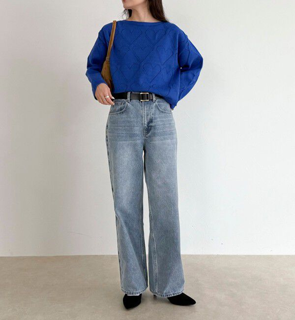 fredy emue「LINEN混ハート透かし柄ニット」|ニット・セーター|