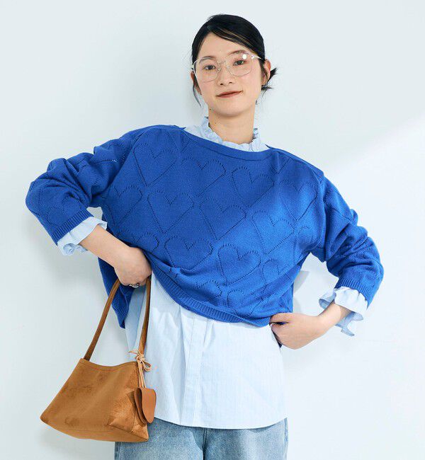 fredy emue「LINEN混ハート透かし柄ニット」|ニット・セーター|