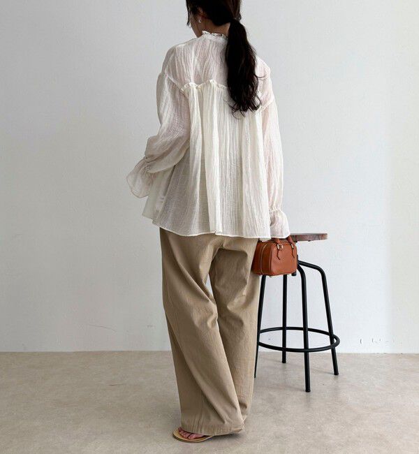 fredy emue「LINEN混シアー楊柳ブラウス」|シャツ・ブラウス|