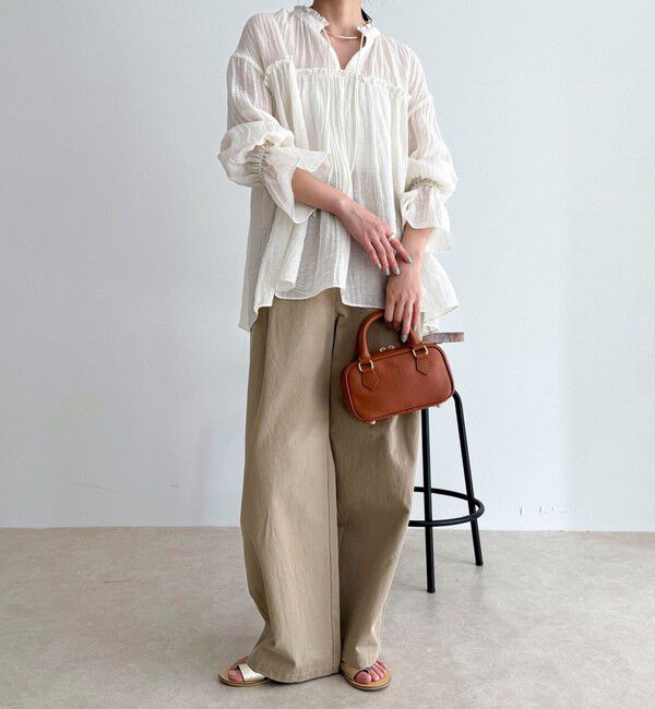 fredy emue「LINEN混シアー楊柳ブラウス」|シャツ・ブラウス|
