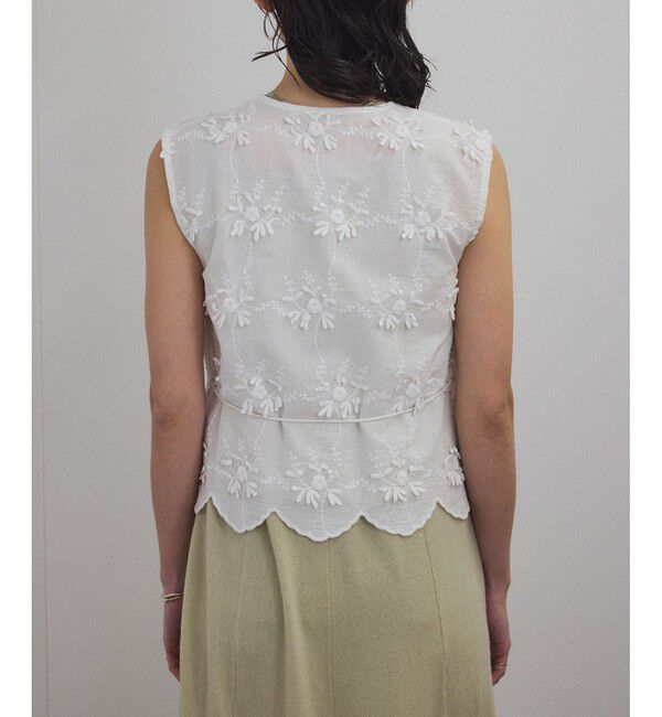 SALON adam et rope'「【WEB限定】３Dフラワーレースブラウス/ジレ［セットアップ対応］」|シャツ・ブラウス|