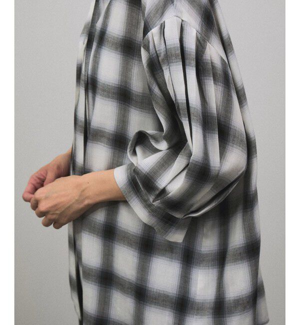 SALON adam et rope'「オンブレチェック ボリュームスリーブブラウス」|シャツ・ブラウス|