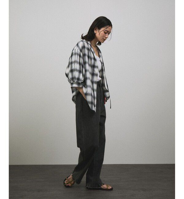 SALON adam et rope'「オンブレチェック ボリュームスリーブブラウス」|シャツ・ブラウス|