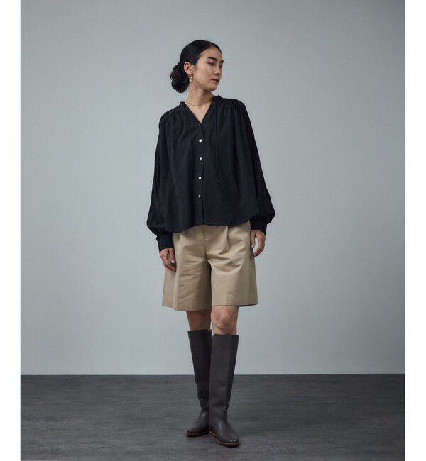 SALON adam et rope'「ボリュームスリーブVネックブラウス」|シャツ・ブラウス|