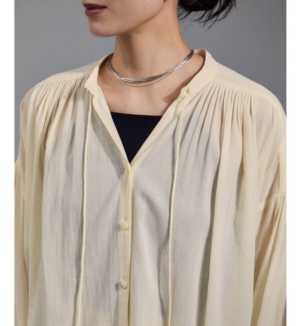 SALON adam et rope'「ボリュームスリーブVネックブラウス」|シャツ・ブラウス|