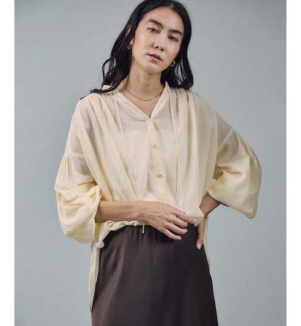 SALON adam et rope'「ボリュームスリーブVネックブラウス」|シャツ・ブラウス|