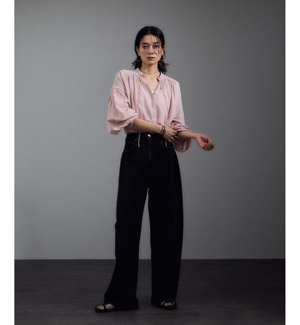 SALON adam et rope'「ボリュームスリーブVネックブラウス」|シャツ・ブラウス|