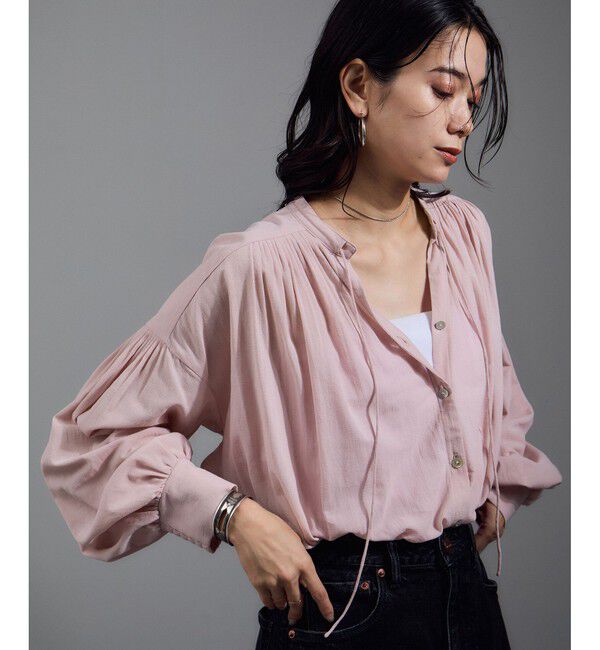SALON adam et rope'「ボリュームスリーブVネックブラウス」|シャツ・ブラウス|