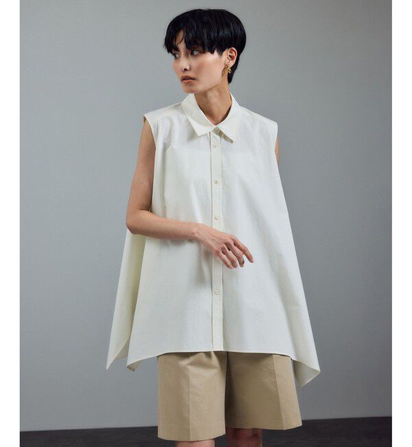 SALON adam et rope'「近江晒タイプライターノースリーブシャツ」|シャツ・ブラウス|