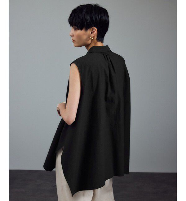 SALON adam et rope'「近江晒タイプライターノースリーブシャツ」|シャツ・ブラウス|