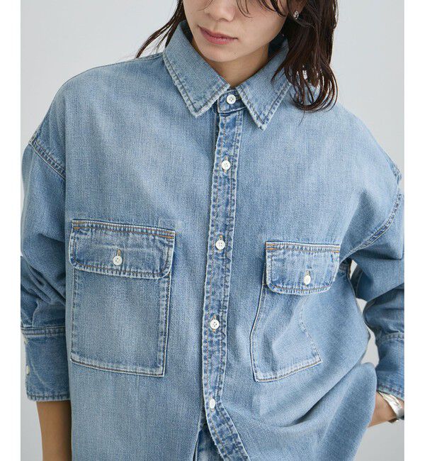 SALON adam et rope'「【RED CARD TOKYO  for SALON】DENIM BIG SHIRT」|シャツ・ブラウス|