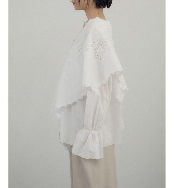 SALON adam et rope'「クロスレースケープブラウス」|シャツ・ブラウス|