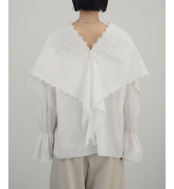 SALON adam et rope'「クロスレースケープブラウス」|シャツ・ブラウス|