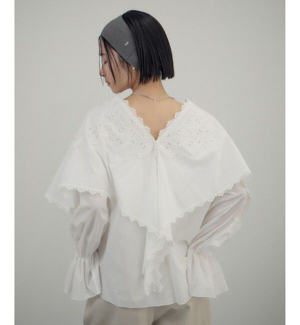 SALON adam et rope'「クロスレースケープブラウス」|シャツ・ブラウス|
