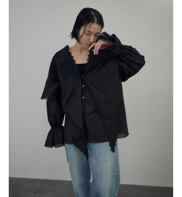 SALON adam et rope'「クロスレースケープブラウス」|シャツ・ブラウス|