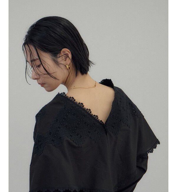 SALON adam et rope'「クロスレースケープブラウス」|シャツ・ブラウス|