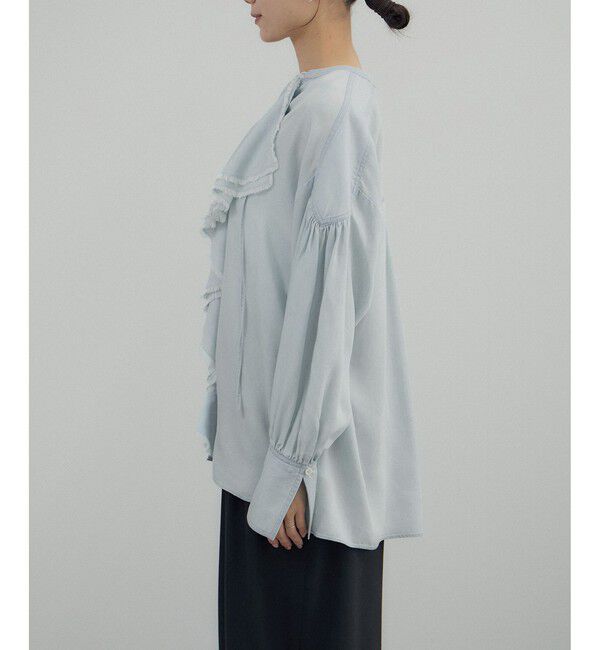 SALON adam et rope'「デニムライクラッフルフリルブラウス」|シャツ・ブラウス|