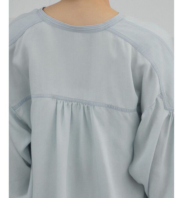 SALON adam et rope'「デニムライクラッフルフリルブラウス」|シャツ・ブラウス|