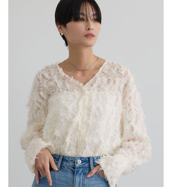 SALON adam et rope'「モチーフカットジャガードブラウス」|シャツ・ブラウス|