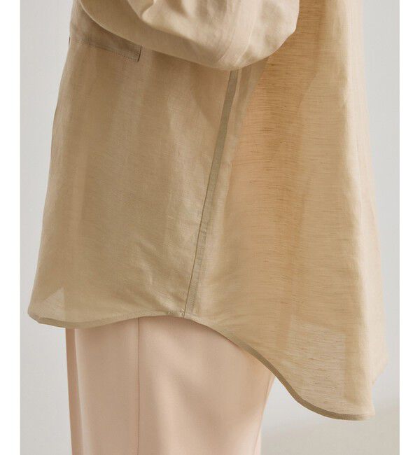 ROPE「ブライトリネン フラップシャツブラウス/洗える」|シャツ・ブラウス|