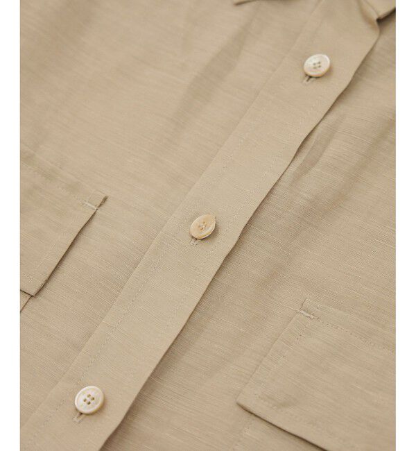 ROPE「ブライトリネン フラップシャツブラウス/洗える」|シャツ・ブラウス|