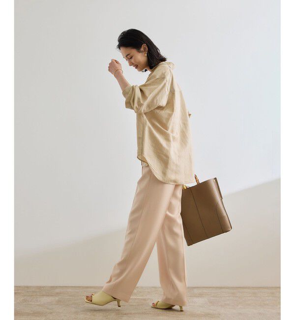 ROPE「ブライトリネン フラップシャツブラウス/洗える」|シャツ・ブラウス|