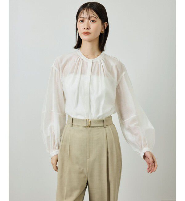 ROPE「キュプラシルクボリュームスリーブブラウス/イージーケア」|シャツ・ブラウス|