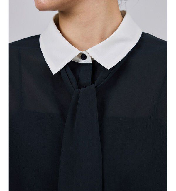 ROPE「シアートリコットボウタイシャツブラウス/イージーケア」|シャツ・ブラウス|