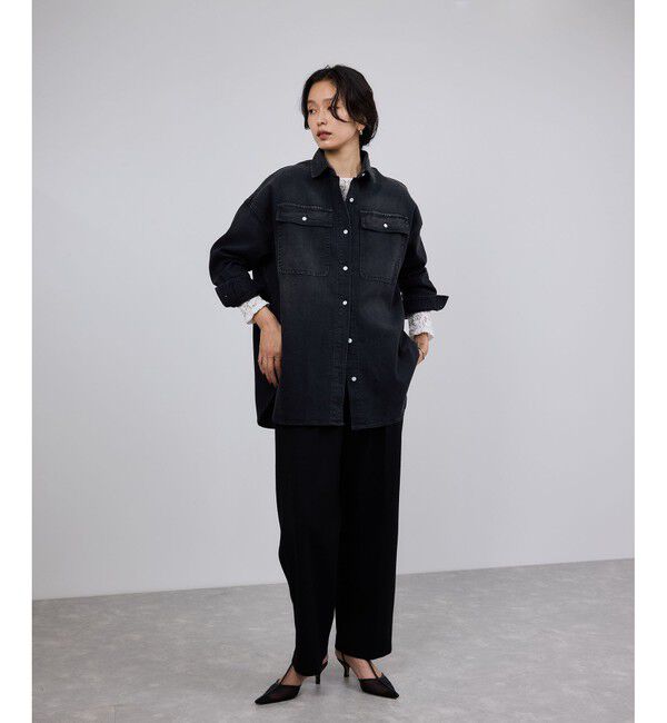 ROPE「【Healthy denim(ヘルシーデニム）】Almondコットンビッグシャツ/イージーケア」|シャツ・ブラウス|