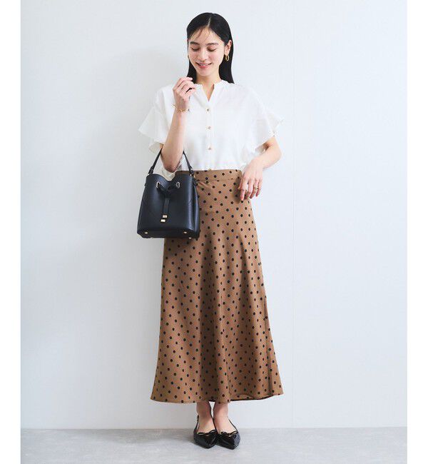 VIS「【WEB限定】フリルバンドカラースキッパーシャツ/通勤対応」|シャツ・ブラウス|