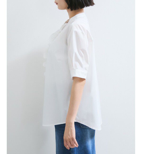 VIS「【WEB限定】フロントフリルディテール半袖ブラウス」|シャツ・ブラウス|