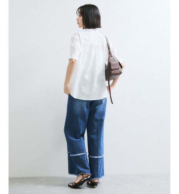 VIS「【WEB限定】フロントフリルディテール半袖ブラウス」|シャツ・ブラウス|