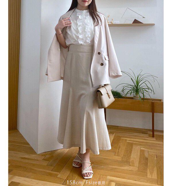 VIS「【WEB限定】フロントフリルディテール半袖ブラウス」|シャツ・ブラウス|