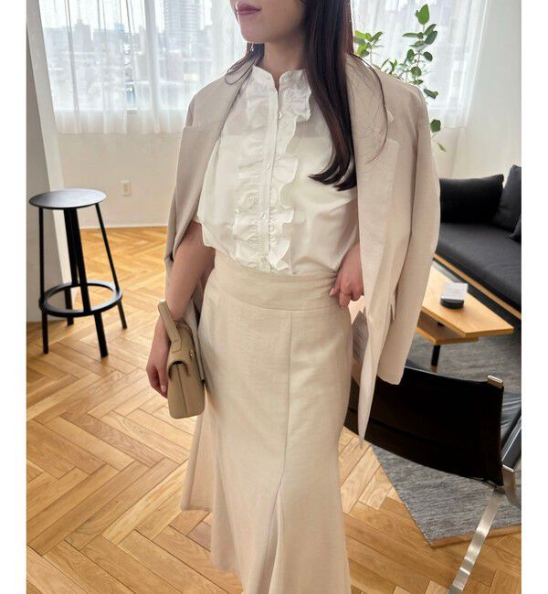 VIS「【WEB限定】フロントフリルディテール半袖ブラウス」|シャツ・ブラウス|