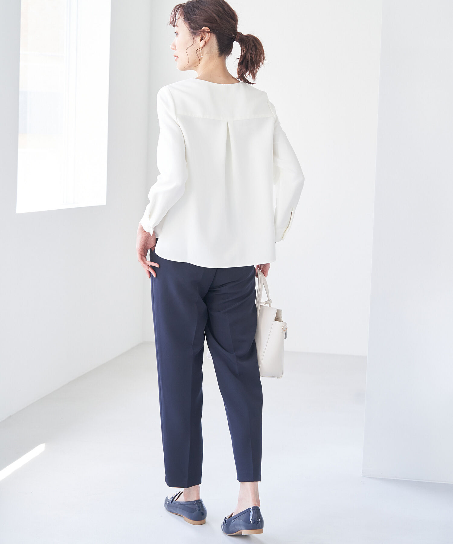 Rope&rsquo;Picnic「【360&deg;ウルトラストレッチ】セットアップ対応/フロントホックブラウス」|シャツ・ブラウス|