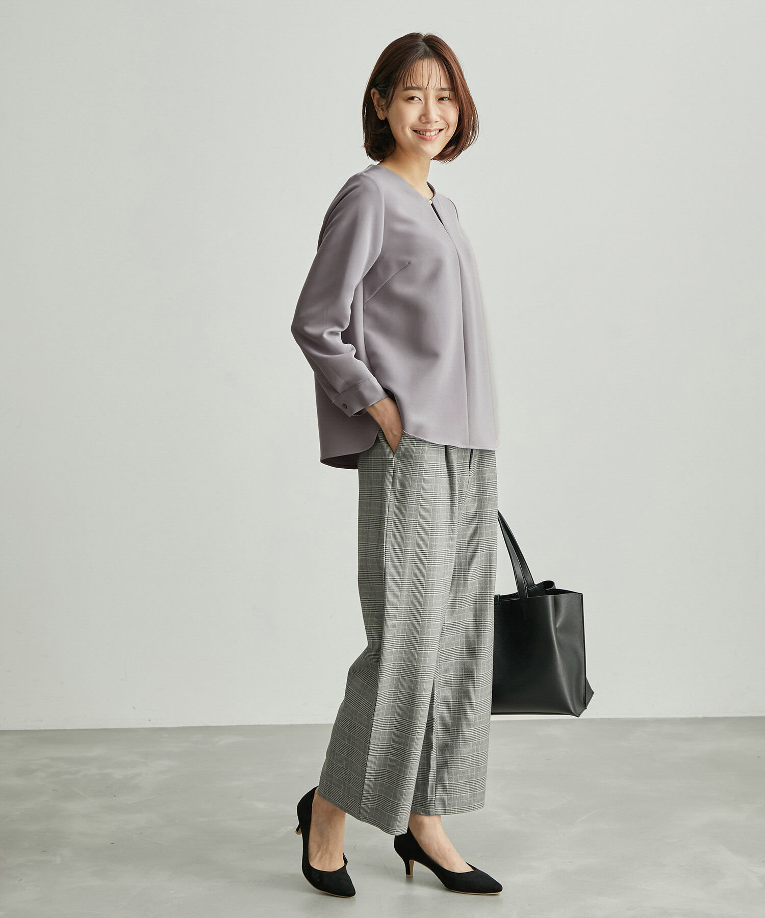 Rope&rsquo;Picnic「【360&deg;ウルトラストレッチ】セットアップ対応/フロントホックブラウス」|シャツ・ブラウス|