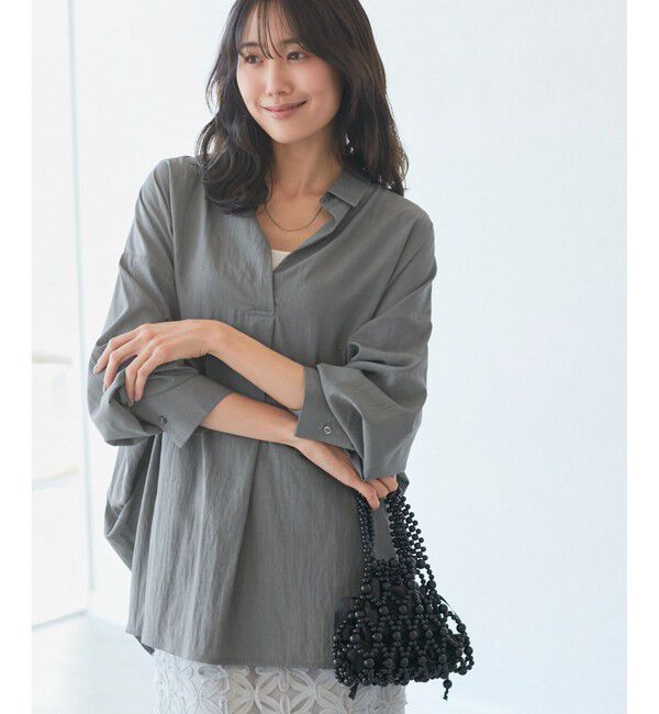 Rope&rsquo;Picnic「スキッパーシャツ」|シャツ・ブラウス|チャコール