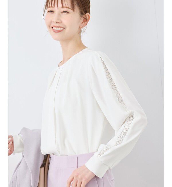 Rope&rsquo;Picnic「【2サイズ展開】レースポイントブラウス/通勤対応」|シャツ・ブラウス|シロメイン